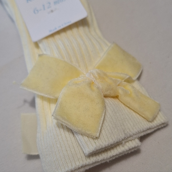 Beige Knee High Socks with Bow - Picture 2 of 2